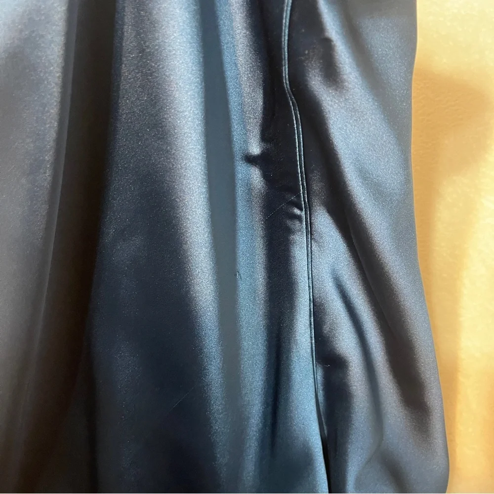 a new day jewel sapphire blue satin midi skirt women's medium - Picture 12 of 12